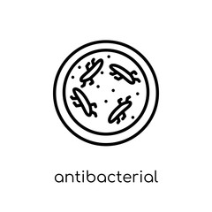 antibacterial icon. Trendy modern flat linear vector antibacterial icon on white background from thin line Hygiene collection, outline vector illustration