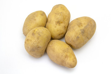 potatoes isolated on white background