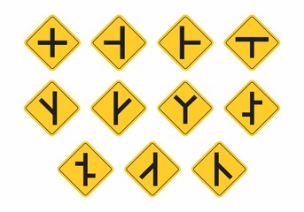 Set of traffic signs