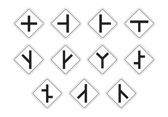 Set of traffic signs