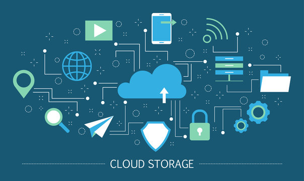 Cloud storage concept. Idea of computer technology