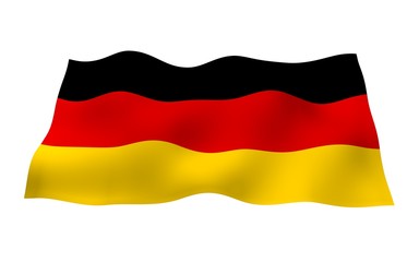 Flag of Germany. Wide format 3D illustration. State symbol of the Federal Republic of Germany. 3D rendering