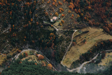 aerial view of a mountain landscape