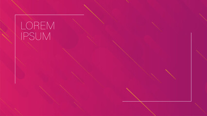 Bright pink and purple colorful geometric dynamic shapes background with white frame space for text. Vector illustration in pink colors.