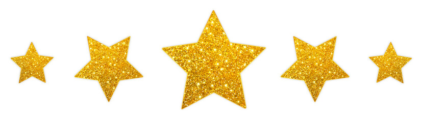 Goldene Glitzersterne Reihe