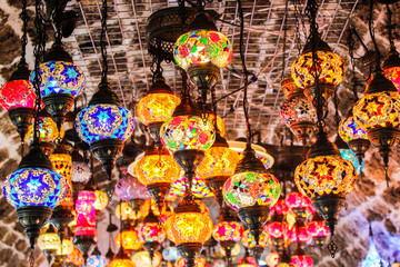 Fototapeta premium Colorful turkish lamp