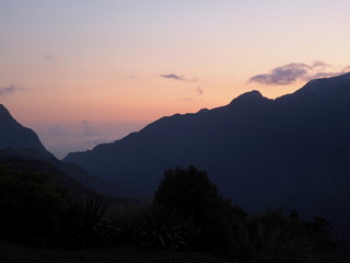 Colorful sunset in the mountains