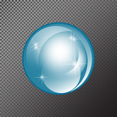 Water soap bubble with soft shadow.. Transparent Isolated Realistic Design Elements.