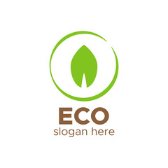 Nature logo set. Logo fresh, badge green leaf vector.