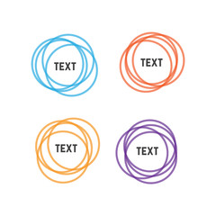 Rounded shapes. Overlapping rounds icons. Overlapping color circle vector
