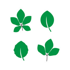 Fototapeta premium Tree leaf icons. Life organic leaf vector sign