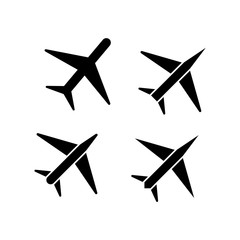 Plane vector. Jet symbols and airplane aviation signs