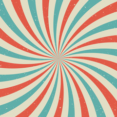 Fototapeta premium Sunlight retro faded grunge background. blue and red color burst background.