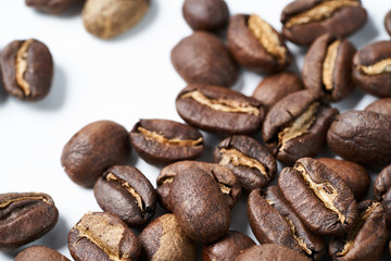 Coffee Beans With White Background   
