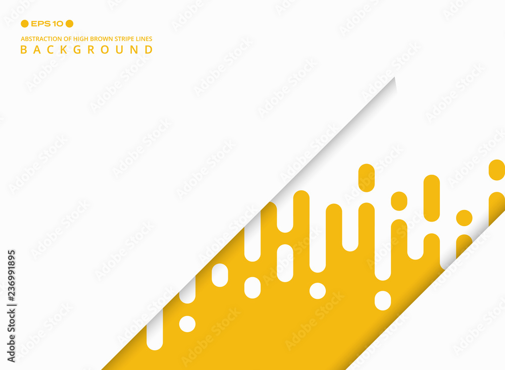 Poster abstract of yellow color stripe lines pattern background with free copy space on left.