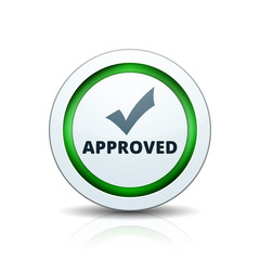 Approved checkmark button illustration