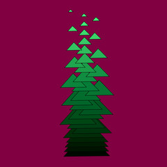Christmas tree on pink background