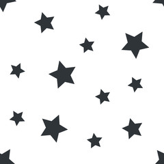 Vector seamless stars pattern. Star background based on random elements for high definition concept. Vector illustration isolated on white background.