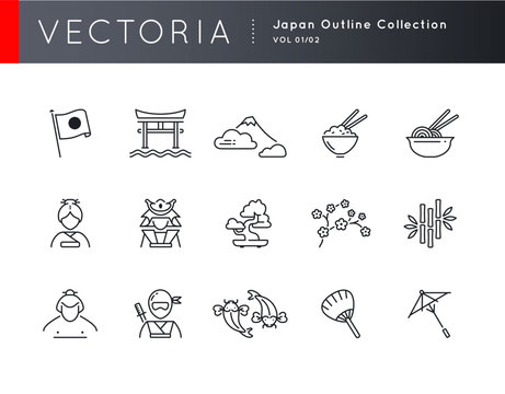 Japan Outline Icons Collection vol 01