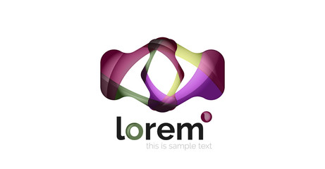 Abstract geometric design logo made of flowing elements