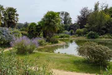 Garden of the Blue Spring in Botanical Park of Upper Brittany