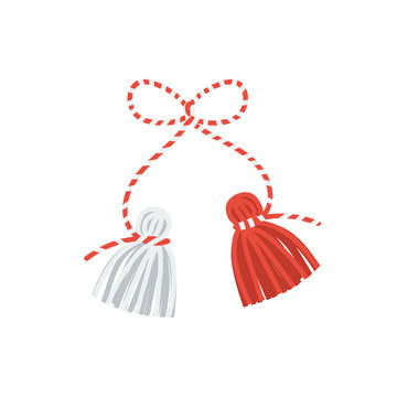Vector martisor talisman, traditional accessory for holiday of early spring in Romania and Moldova.