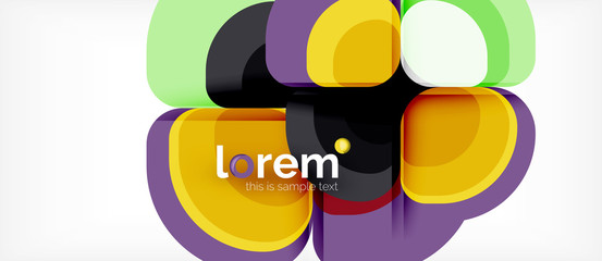 Abstract background - geometric multicolored round shapes composition. Trendy abstract layout template for business or technology presentation