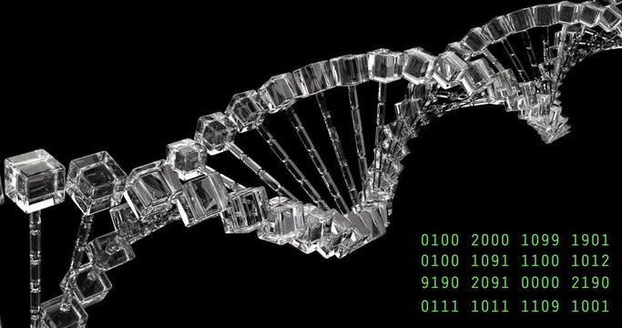 Analyzing DNA structure, forensic research, genes genetic disorders, science. Glass molecule able to loop