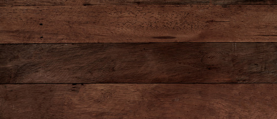 Closeup of old natural wood grunge texture. Dark surface with old natural wooden pattern. Vintage wooden floor. Panoramic