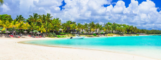 Tropical holidays - amazing Mauritius island.  Bel mare beach