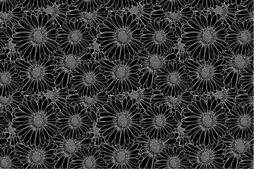 Vector Elegant Seamless Pattern with Flowers, Open-work Pattern, Vintage Style.