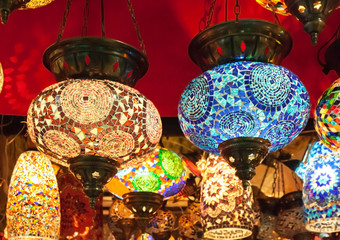 Turkish traditional lanterns, lamps Grand bazaar Istanbul