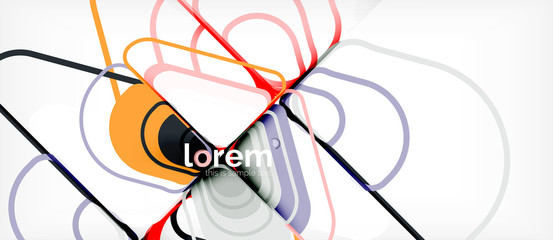 Colorful trendy geometric shapes background