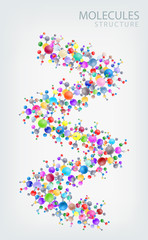 Protein structure, spiral, vector illustration