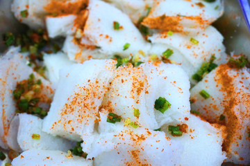 Traditional delicious Philippines coconut sticky rice cake