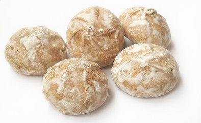 Gingerbread on white background