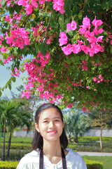 woman traveling to Ham Rong bridge in Thanh Hoa, Vietnam