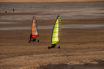 Strandseglen, abendstimmung auf borkum