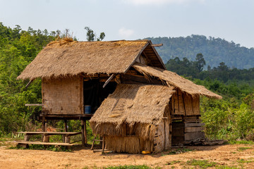Fototapeta na wymiar Handmade bamboo house Laos