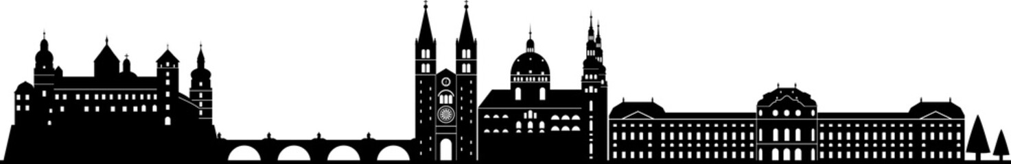 Würzburg skyline detailliert // Vektor
