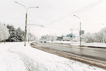 Winter landscape.Winter beauty scene