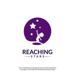Reaching Stars Logo Design Template. Dream star logo. Emblem, Colorful, Creative Symbol, Icon