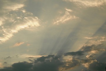 Fototapeta premium Clouds Sunrays Sunset
