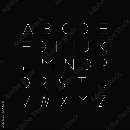 Vector Minimal Font Modern Futuristic Design Creative