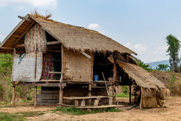 Handmade bamboo house Laos