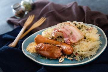 Central and Eastern European cuisines choucroute - sauerkraut with riesling