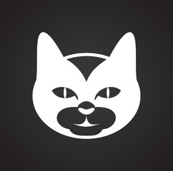 Pet cat icon on black background for graphic and web design, Modern simple vector sign. Internet concept. Trendy symbol for website design web button or mobile app