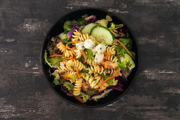 tasty pasta Rigatoni with Spinach and Goat Cheese