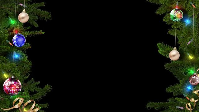 Festive Christmas frame with alpha mask to create a fabulous and magical atmosphere. looped