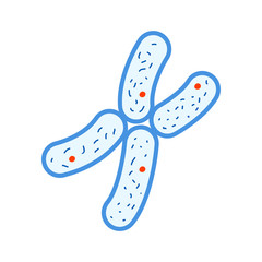 Bright cartoon colorful primitive living organism, icon on white